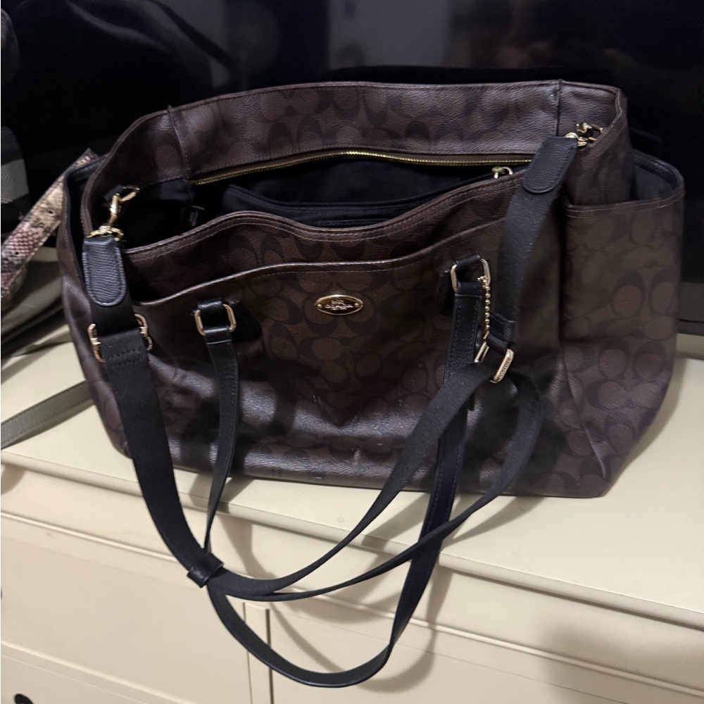 Coach Dark Brown Signature Tote - Picture 7 of 8